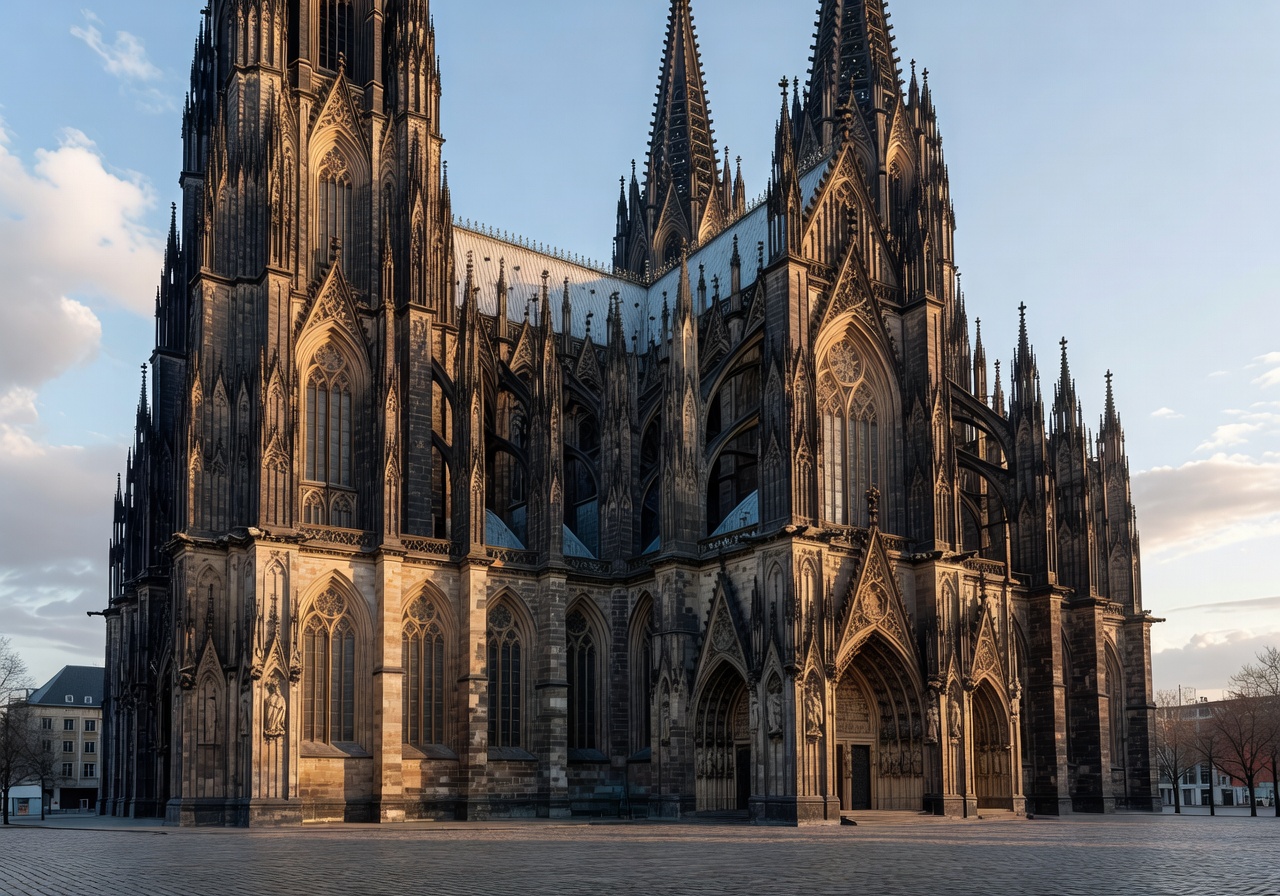 Majestic gothic architecture of the Cologne Cathedral